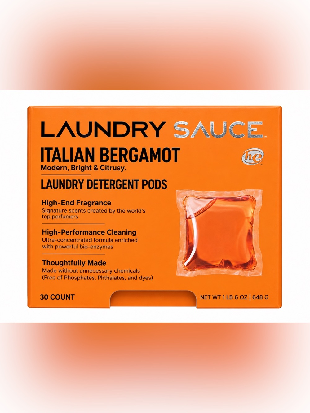 Laundry Sauce Italian Bergamot Detergent Pods 30 Count New